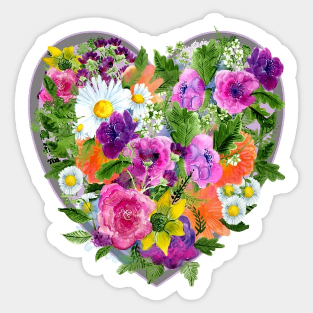 Blooming Heart Sticker by MerryMakewell